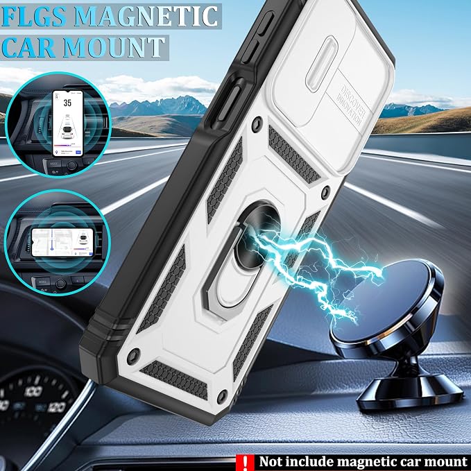 Gritup for Galaxy A16 5G Phone Case: Samsung A16 Case with 2*Screen Protector, Magnetic Stand & Slide Camera Cover, Shock Proof Military-Grade para Galaxy A 16 Phone Cover, White+Black - Image 5