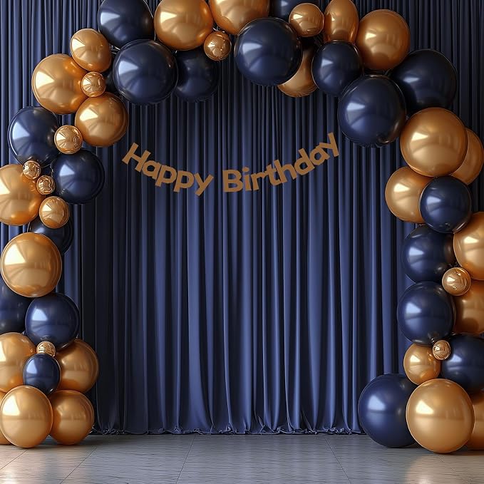 ESGOTBME 30x10ft Wrinkle Free Navy Blue Backdrop Curtain for Parties Soft Fabric Drapes Wedding Curtain Backdrop for Birthday Party Decorations Background for Photography 5x10ft, 6 Panels - Image 8