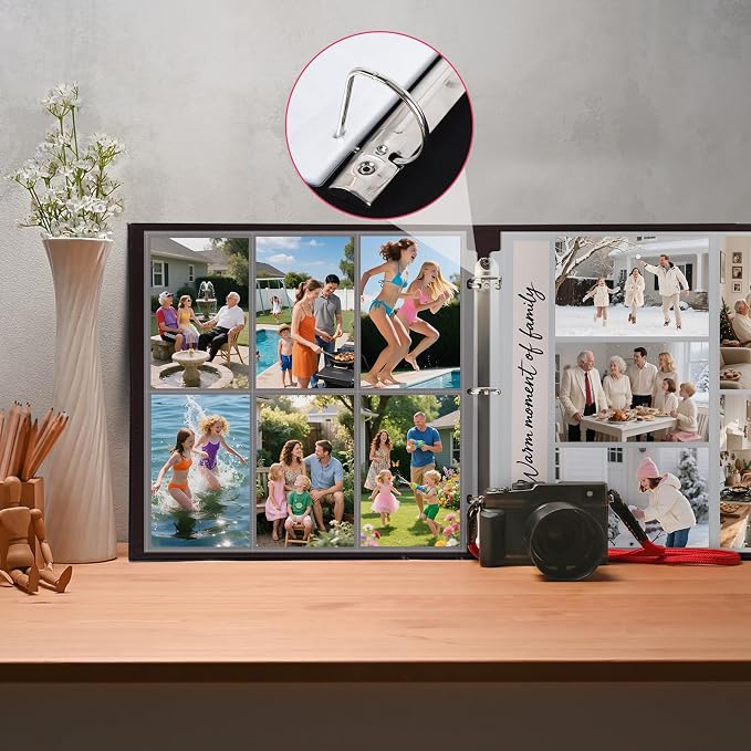4x6 Photo Album Refill Pages for 3 Ring Binder, 20 Pack Vertical Clear Plastic Photo Sleeves, Holds 240 Photos, Acid-Free Page Protectors, Large Capacity Family Wedding Anniversary Baby Picture Albums - Image 7