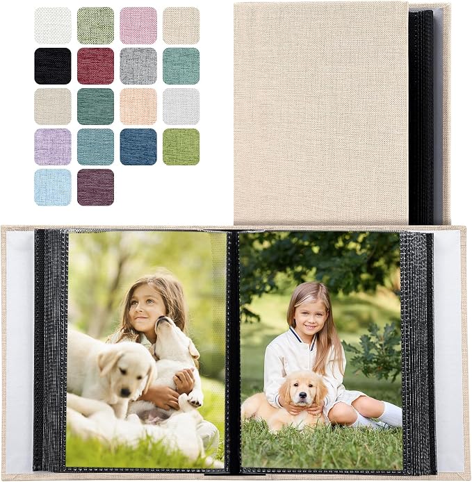Photo Album 4x6 100 Pockets for Wedding Gifts,Linen Hardcover Picture Albums for Family Anniversary Baby Vacation Pictures - Image 2
