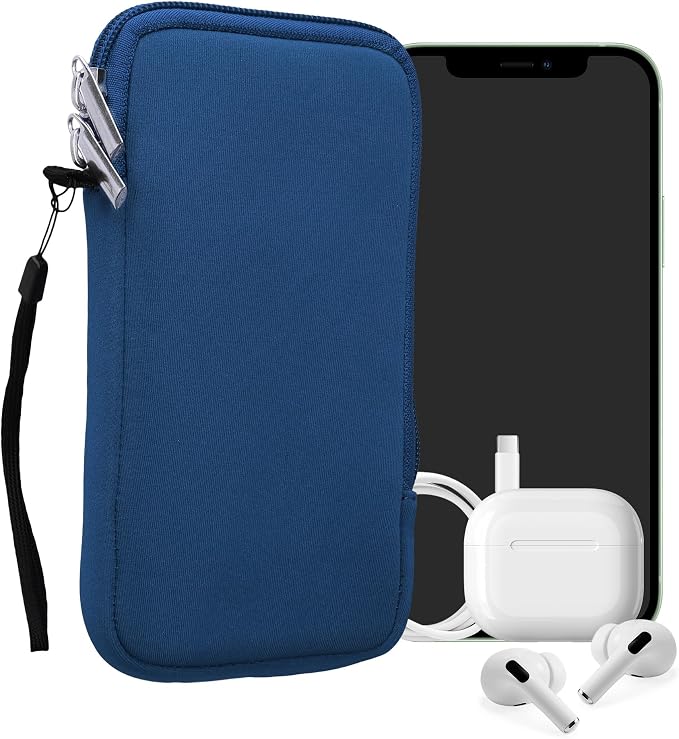 kwmobile Universal Phone Pouch Size XL - 6.7/6.8" - Neoprene Smartphone Pouch with Zip - Water-Repellent Mobile Phone Case - Sleeve in Blue by kwmobile