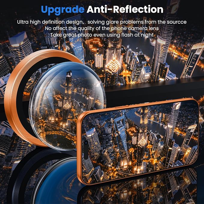 WSKEN for iPhone 17 Pro/iPhone 17 Pro Max Camera Lens Protector | Original Shooting Mode, Individual Metal Cover Film, Shatterproof HD Tempered Glass Camera Screen Protector, Cosmic Orange - Image 2