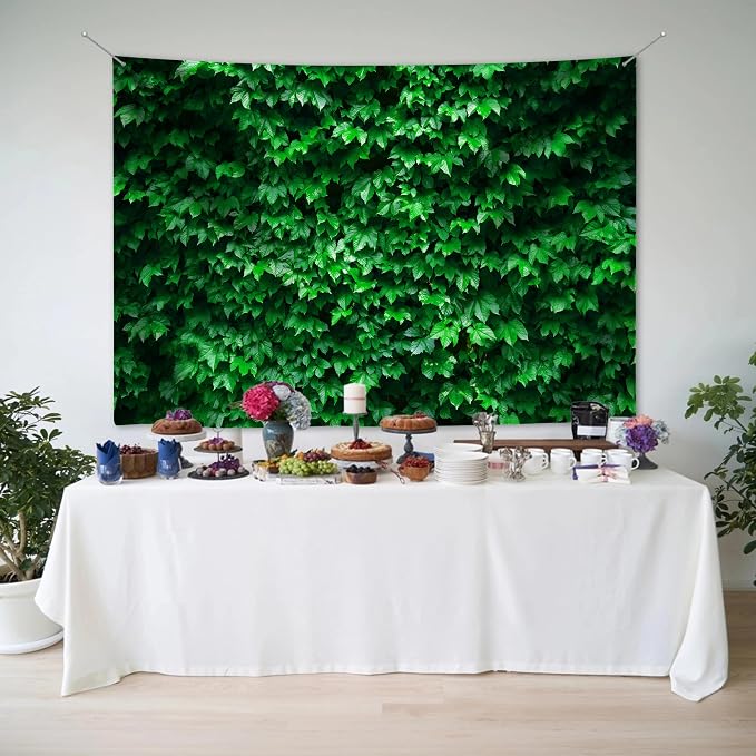 10x6.5 Ft Green Leaves Photography Backdrops Large Polyester Fabric Leaf Green Vertical Texture Backdrop for Birthday Party Christmas Decoration Photo Booth Prop Banner - Image 8