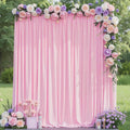 Pink Backdrop Curtain for Wedding Parties Backdrop Drapes 10x8FT | Wrinkle Free Polyester Curtain Backdrop Draping Fabric for Backdrop Photoshoot Birthday Party Background,2 Panel 5x8FT by Wokceer