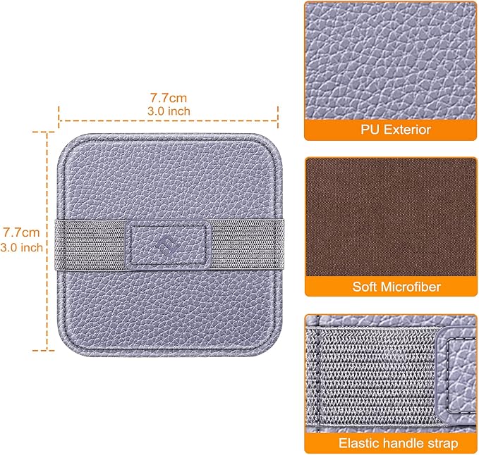 Fintie Screen Cleaning Pad, [4 Pack] Soft Cloth Car Phone Screen Cleaner | Microfiber Wipe Cleaning with Elastic Strap for iPad, iPhone, MacBook, Tablets, Laptop, Monitor (Blooming Hibiscus) - Image 2