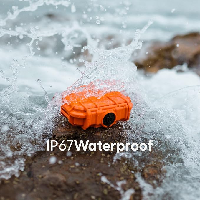 Evergreen Dry Box Tech Organizer – For Camera, Cables, Hard Drives, Memory Cards, Keys, Compatible with GoPro, Airtags (Small, Rubber Boot, Orange) - Image 3