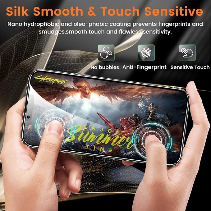 Lesakit 3+3 Pack Privacy Screen Protector for iPhone 13 Pro Max 6.7-Inch with 3 Pack Camera Lens Protector, Anti Spy Tempered Glass Film 9H Hardness Bubble Free Case Friendly - Image 7