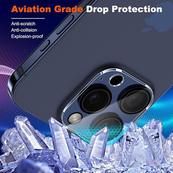 WHPXJY for [3 Pack] Camera Lens Protector for iPhone 15 Pro /15 Pro Max Ultra HD Tempered Glass Lens Protector, Anti Scratch, Strong Adhesion, Easy to Install, Case Friendly Camera Screen Cover - Image 3