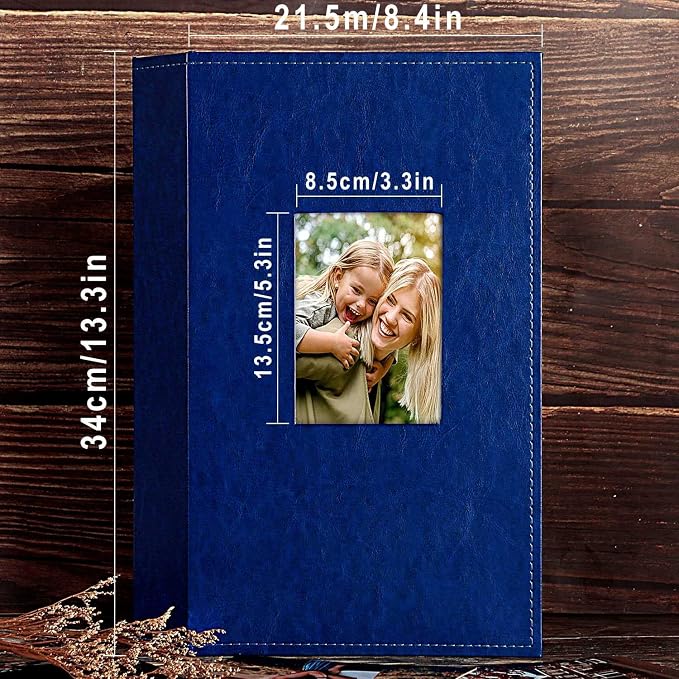 Ywlake Photo Album 4x6 300 Pockets, Leather Photo Albums Holds 300 Horizontal Only Pictures Blue - Image 4