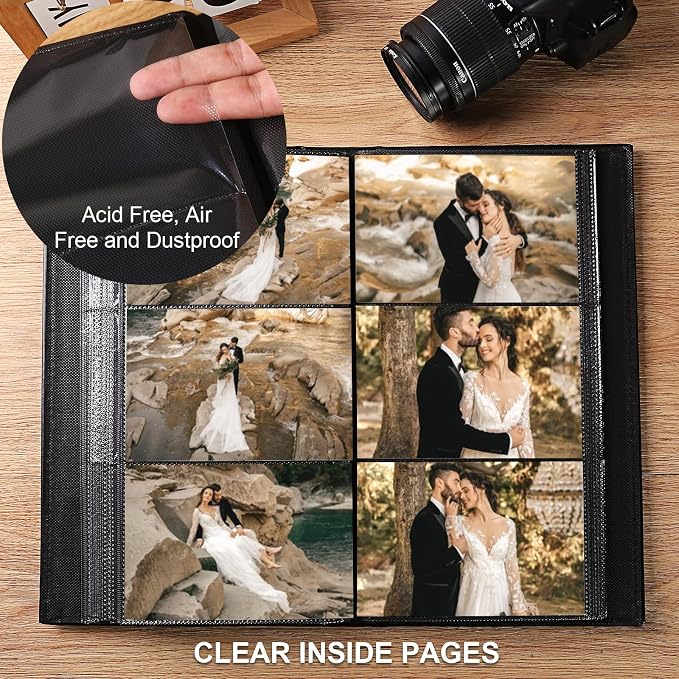Vienrose Photo Album 4x6 Holds 300 Photos, PU Leather Cover Picture Book with 300 Horizontal Pockets, Slip-in Photo Album for Wedding, Baby Memories, Family, Acid-Free Photo Storage Gift, Purple - Image 4