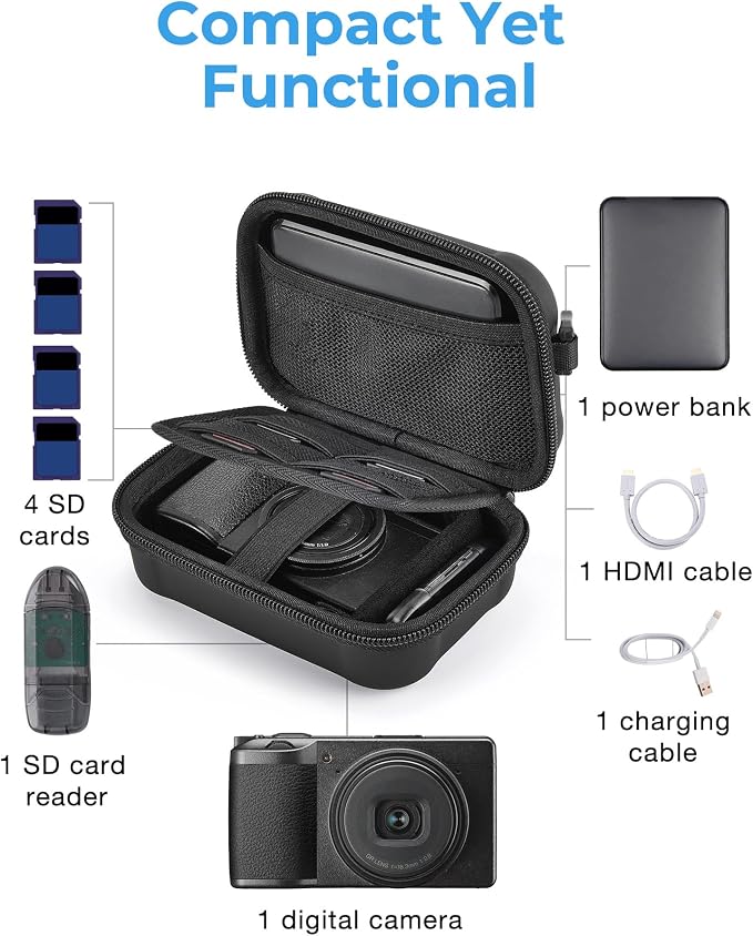 BAGSMART Digital Camera Case, Small Camera Bag with 2 Carrying Ways, Black | Lightweight Camera Sling Bag for Canon Powershnot ELPH 180/190/Sony DSCW800/DSCW830, Waterproof & Protective - Image 4