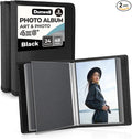 Dunwell 4x6 Photo Album & Art Portfolio Binder, 24 Clear Sleeves, Black | Displays 48 Pages, 24 Clear Sleeves, Black Mounting Paper, Organizer for 4x6 Photos by Dunwell