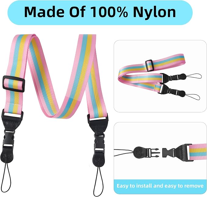 3 Pack Adjustable Shoulder Strap, iPad Strap Nylon Neck Lanyard | for iPad/Samsung Tablet Case,Camera Binocular Crossbody Laptop Luggage Bag - Image 4