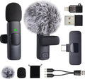 Mini Microphone for iphone Android Phone Tablet ipad PC, Usb C Wireless Lavalier Mic for Video Recording Vlogging Youtube Tiktok Podcast Interview content creators, Tiny Microphones Clip on Mics Black by Unknown