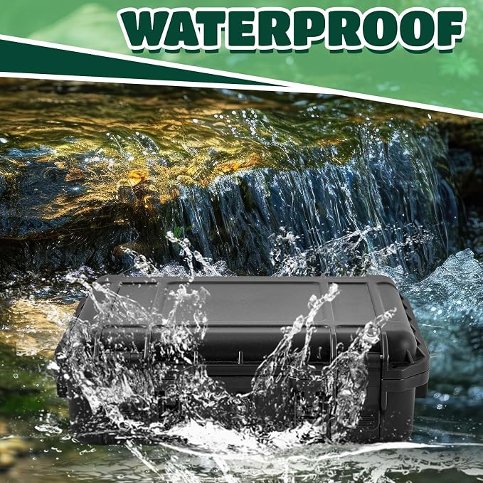 Relaxweex 1 Pcs Waterproof Hard Case with DIY Customizable Foam Insert Portable Protective Case with Knife for Camera Drones Equipments Tools Test Instruments(Black,8.5 x 6.5 x 3.7 Inch) - Image 5