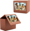 Photo Storage Box for Instax Wide/Polaroid Now+/I-Type/OneStep2 Instant Film, 3.5x4.25” Photo Holder fits for Fujifilm Instax Wide 400/300 Wide Picture Display - Brown by HIYQIN