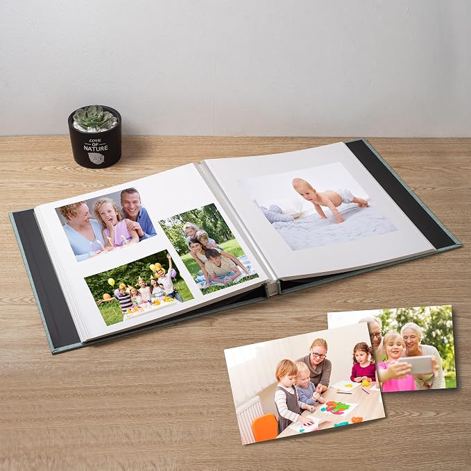 Large Photo Album Self Adhesive Scrapbook Album for 4×6 8×10 Pictures DIY Magnetic Linen Cover Album 40 Pages for Family Wedding Gifts with Metal Pen and Plastic Board - Image 2