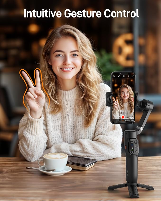 hohem iSteady X3 SE 3-Axis Gimbal Stabilizer for iPhone & Android, Black | Detachable Remote, iSteady 8.0, Foldable 0.79lb Design, Hohem Joy App, 11H Battery, 0.66lb Payload for Vlogs - Image 4