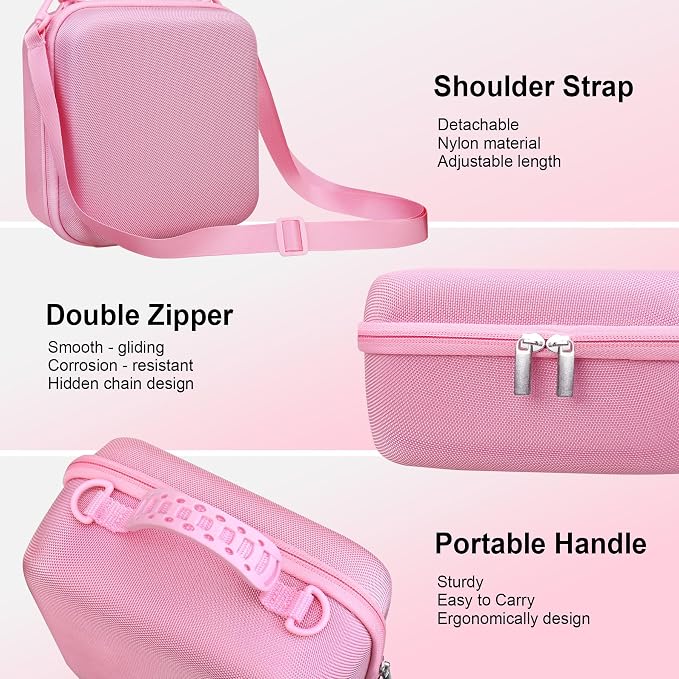 RAIALL Case for Sony Alpha ZV-E10/a6000/a6400/a6700/7 II IV Camera, Pink | for a6100/a6600/ZV-E10 II/ZV E1 Mirrorless Digital Camera and Lens, Hard Travel Bag with a Shoulder Strap and 3 Dividers - Image 5
