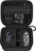 casmilee Hard Mini Body Camera Case for Thumb Action Cam, Box Only | Hard shell 5.2 x 4.25 x 2.2 in case with sponge insert, mesh pockets and carabiner for vloggers, riders and travel by Casmilee
