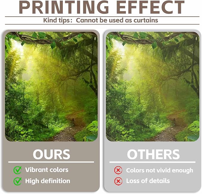 8x6ft Jungle Forest Photography Backdrop Rainforest Background | Tropical Kids Adults Party Supplies, Natural Scenery Banner, Safari Photo Booth, Polyester, Grommets, 1PC - Image 4