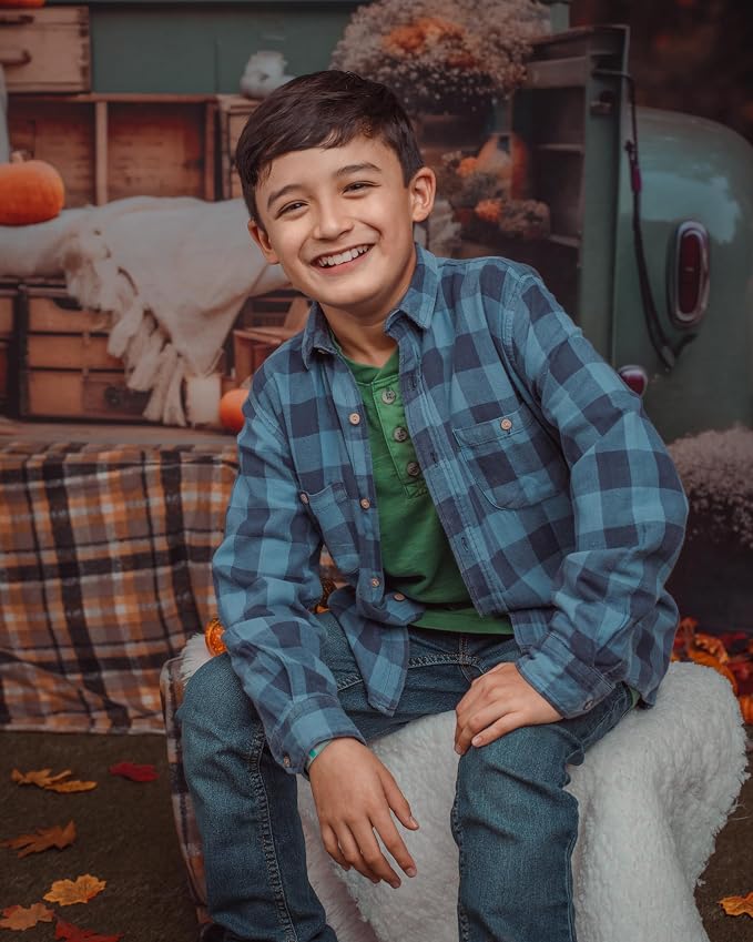 Kate Fall Backdrop Thanksgiving Photo Backdrop Truck Pumpkins Backdrop for Photography,10x6.5 - Image 4