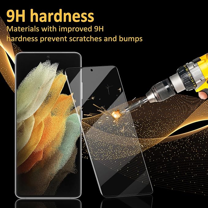 V-PORYADKU 2+2 Pack for Samsung Galaxy S21 Ultra Screen Protector | Camera Lens Protector, 9H Tempered Glass, Anti-Scratch, Fingerprint Unlock, HD Clear, Case Friendly - Image 2