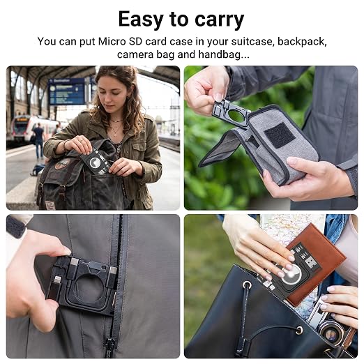 Multi-Functional Micro SD Card Holder for AirTag Portable Cable Card | for 3X TF MicroSD MSD Cards & 1x SIM Card Storage,with USB-C Cable,Type-C to Light & Type-C to Type-A Adapter,w Eject Pin - Image 6