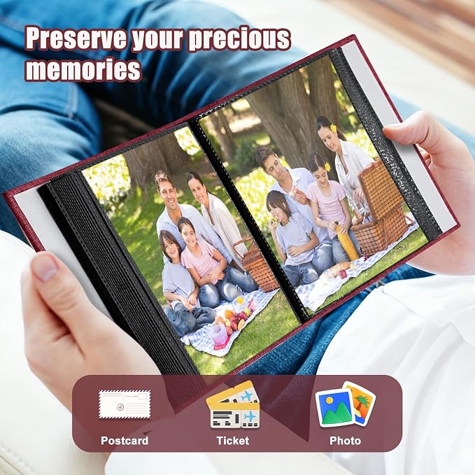Photo Album 4x6 100 Pockets for Wedding Gifts,Linen Hardcover Picture Albums for Family Anniversary Baby Vacation Pictures - Image 5