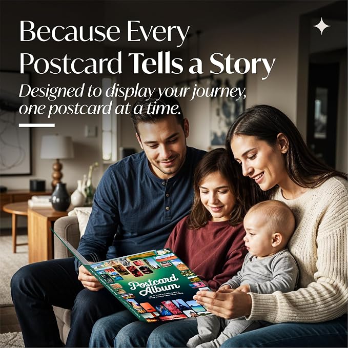 Postcard Album Holder, Post Card Album Book Storage Binder with Sleeves 4x6 | Holds 200 postcards across 50 archival pages, no fading or dust. A photo album organizer and ready gifts idea for collectors - Image 7