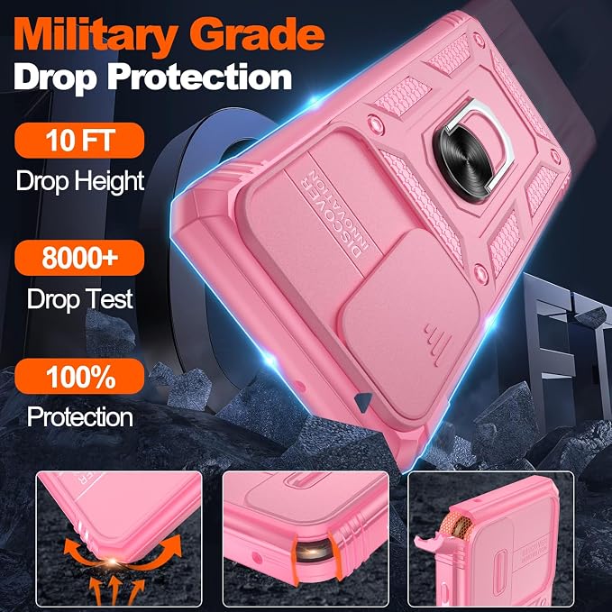 Gritup for Samsung Galaxy S21 Ultra 5G Case: S21 5G Phone Case with Screen Protector*2 | Magnetic Stand & Slide Camera Cover | Shock Proof Military-Grade para S 21 Ultra Cover, Pink - Image 3