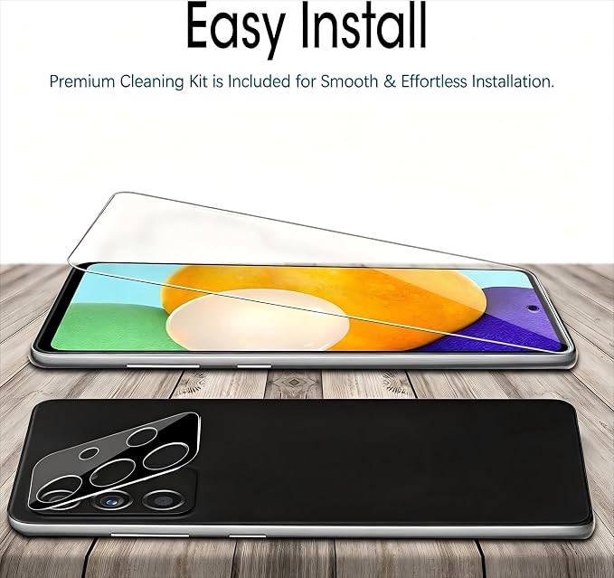 Ferilinso 3 Pack Screen Protector for Samsung Galaxy A52 4G&5G/A52s 5 | 9H+ Tempered Glass, Military-Grade Shatterproof, HD, Case Friendly, Easy Installation Bubble Free, with Camera Lens Protector - Image 6