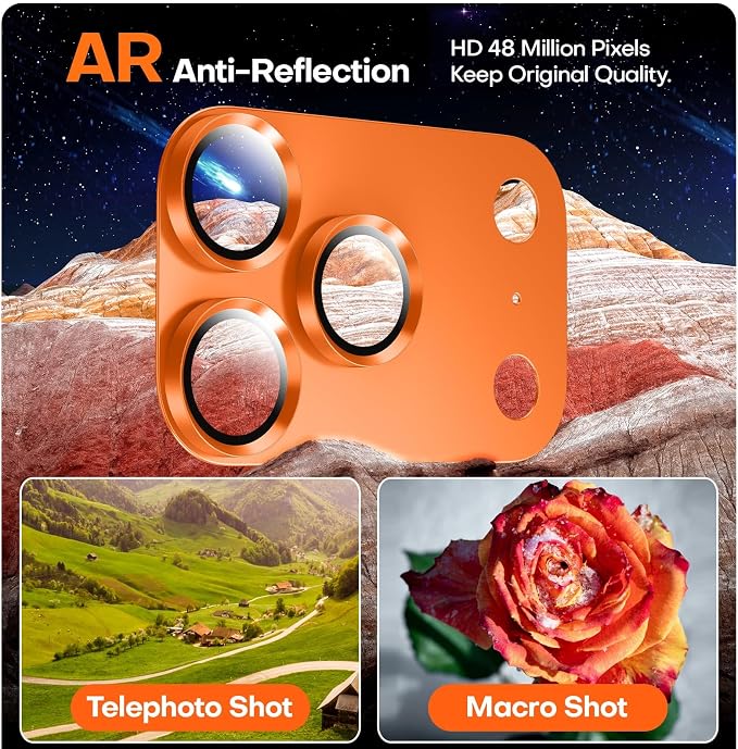 for iPhone 17 Pro Camera Lens Protector- Cosmic Orange | Aluminum Alloy, Tempered Glass Camera Cover, Nano Reinforced Adhesive, Accessories, Anti-Drop, Anti-Scratch, Case Friendly - Image 5