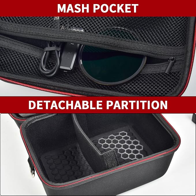 GWCASE Camera Case for Canon EOS R50 R100 T7 R5/R6 with Kit Lens, M | Shockproof EVA Hard Shell, Soft Interior; Detachable Divider, 4 Mesh Pockets; Crossbody Strap; Travel & Daily Carry,Box Only - Image 3