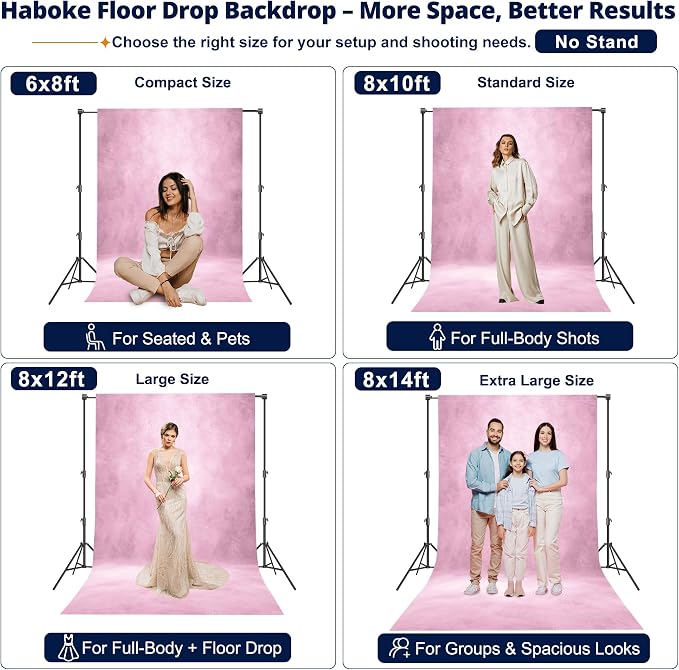 Abstract Photography Backdrop for Photoshoot 6x8ft,Light Pink,No Stand | Professional,Polyester Fabric,Roller Pocket on Top,Vintage Portrait Photo Props Booth Background,Photoshoot Studio - Image 3