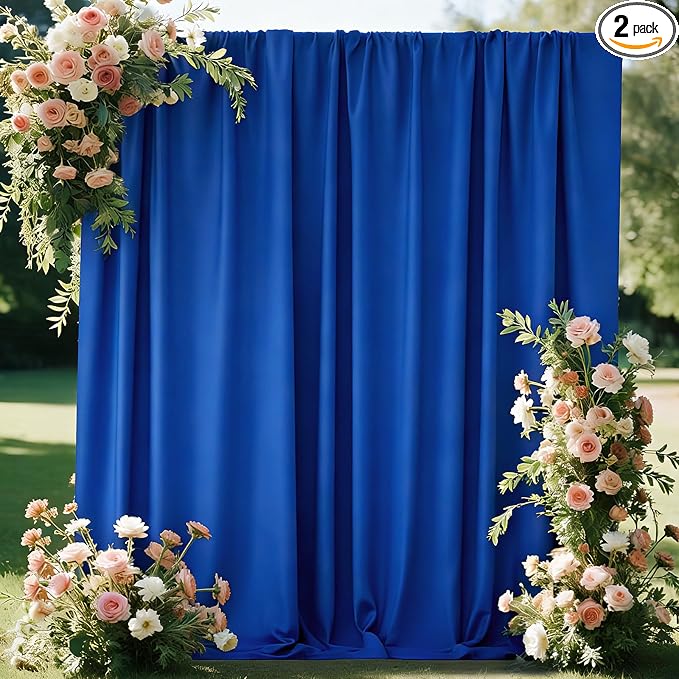 10x7FT Royal Blue Backdrop Curtains for Parties, 5x7FT 2 Panels | Wrinkle Resistant Fabric Drapes for Photography Birthday Wedding Background Decorations Easy Hang Multipurpose Use by WELCOMETOCIPAZEE