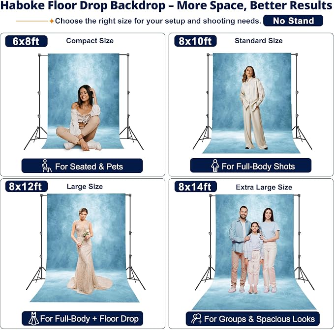Abstract Photography Backdrop for Photoshoot 6x8ft, Light Blue,No Stand | Professional,Polyester Fabric,Roller Pocket on Top,Vintage Portrait Photo Props Booth Background,Photoshoot Studio - Image 6