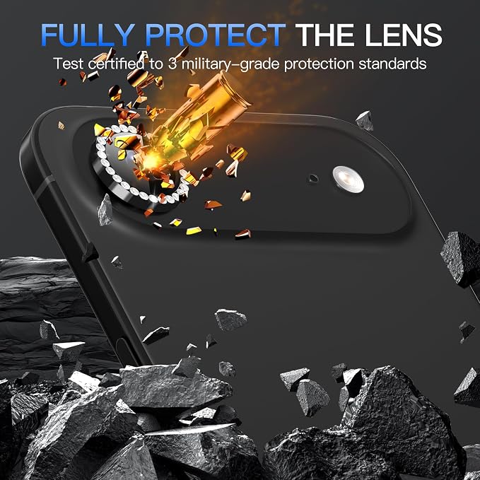 Suoman 2-pack for iPhone 17 Air Camera Lens Protector, Glitter Diamond Individual Metal Tempered Glass Camera Lens Cover [Strong-Adhesion][Does not Affect Night Shots]-Black - Image 4