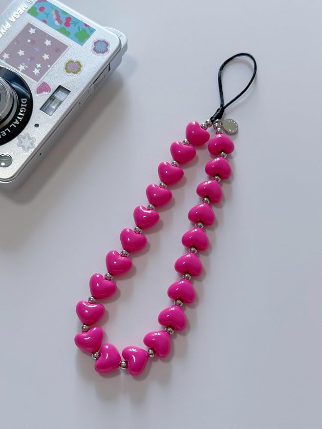 Drawwind Phone Charm Strap Cute Wrist Straps Cell Phone Charm String Y2K Aesthetic Lanyard Wristlet Chain for Case Camera AirPods Bags Keychains (Love Hearts) - Image 6