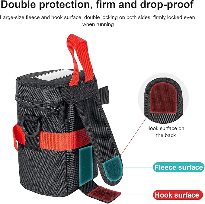 FOMITO Camera Lens Case Pouch Bag for Canon EF-S 17-55mm/17-85mm,EF 35mm f2, Nikon AF-S 18-200mm/18-105mm/18-300mm, Fujifilm XF 56mm f1.2 R & More Lens Below 3.94" x 6.1"(D x L) - Black M size - Image 4