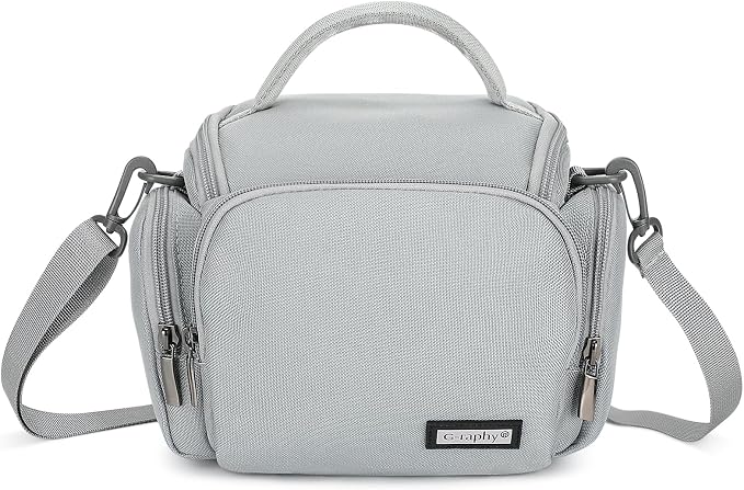 G-raphy Camera Bag Case DSLR SLR Crossbody Sling Photography Bags for Nikon Canon Sony DSLR SLR Mirrorless with Removal Straps(Parma Grey) by G-raphy