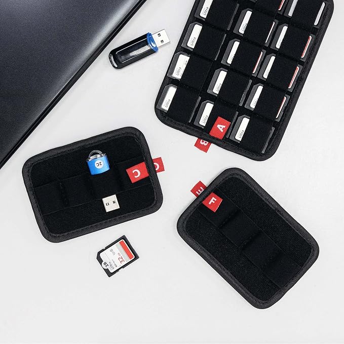 JJC Hard Flash Drive SD Card Case Holder for 16 USB Type A/C & 30 SD Cards | Water-Resistant & Shockproof Thumb Drive Storage Case, PC Shell with Snap Closure, Double-sided Flap & Elastic Slots Design - Image 9