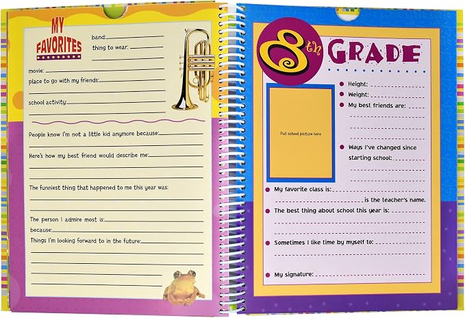 School Memory Book Keepsake Album for Kids Preschool Through 12th Grade | School Years Scrapbook Photo Album with Picture Slots, Storage Pockets, Graduation Keepsake Memory Portfolio for Boys & Girls - Image 7