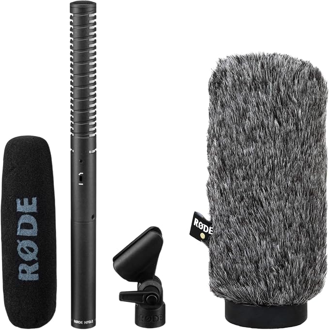 Rode NTG2 Multi-Powered Shotgun Microphone with WS6 Deluxe Shotgun Microphone Windscreen and XLR Cable by StreamEye