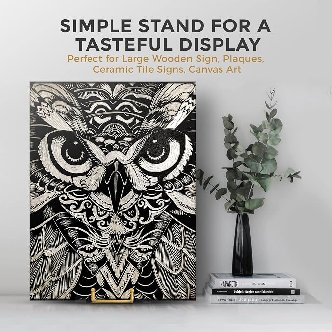 TR-LIFE 10 Inch Large Plate Stands/Holder for Display - Metal Picture Frame Holder Stand + Small Easels for Decorative Plate, Platter, Book, Plaques, Photo, Tabletop Art (Gold 2 Pack) - Image 6