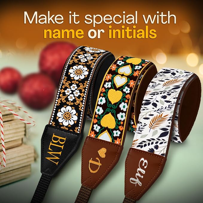 Art Tribute Camera Strap Personalized With Name - Shoulder, Crossbody & Neck Camera Strap for Photographers, Fits All Cameras, Canon Nikon Sony Fujifilm, Padded Strap W/Quick Release & Leather Ends - Image 2