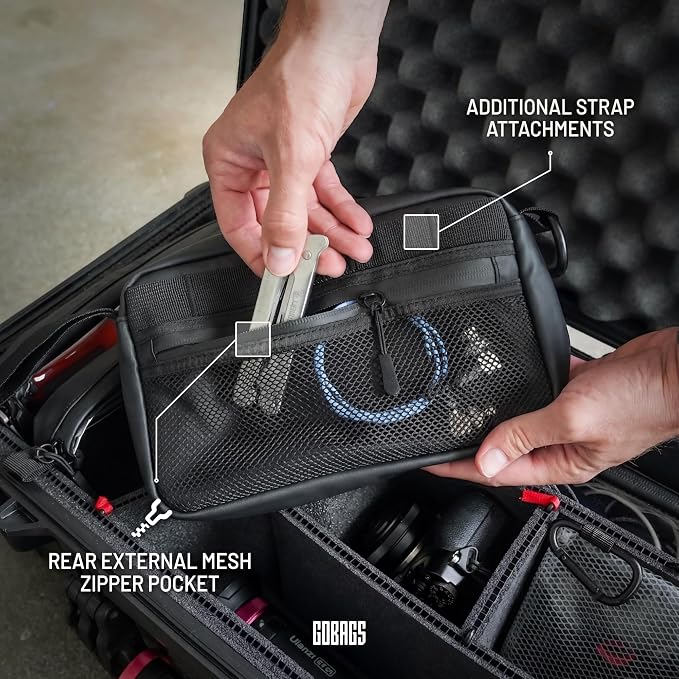 GOBAGS NEO Production Zipper Bags (2-Pack) - Electronics & Camera Accessories Bag - Cable organizer, Gear Accessory Pouch, Travel Camera Essentials (Small, Black) - Image 8