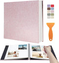 Large Photo Album Self Adhesive Scrapbook Album for 4×6 5×7 8×10 Pictures DIY Magnetic Linen Cover Album 40 Pages for Family Wedding Gifts with Metal Pen and Plastic Board by HenPisen