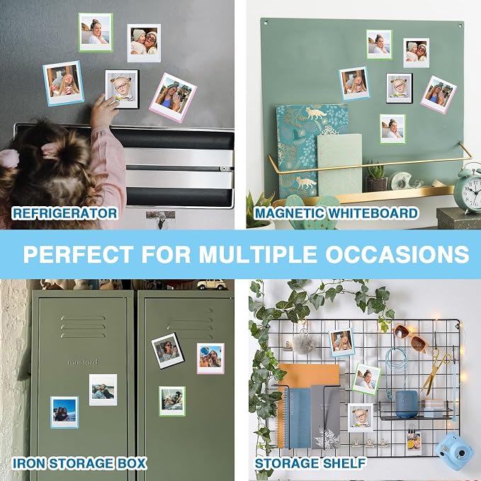 WOGOAZN Magnetic Picture Frame for Fujifilm Instax Square Instant Camera | Square Magnetic Photo Frames for Instax Square SQ40/10/20 Instant Camera 2.9"x3.4" Film, frame for fridge, Colorful, 30 Pack - Image 6