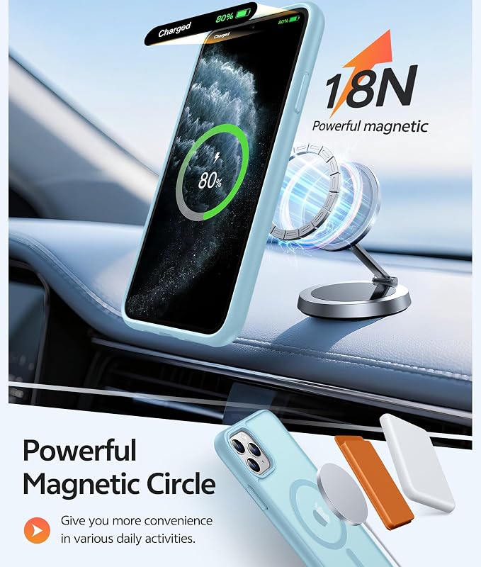 FNTCASE for iPhone 11 Pro Case, Fit for Magsafe, Translucent Matte Back | Magnetic Phone Cases, 14FT Military Grade Drop Protection, Shockproof Bumper, Slim Protective Cover, Teal - Image 3